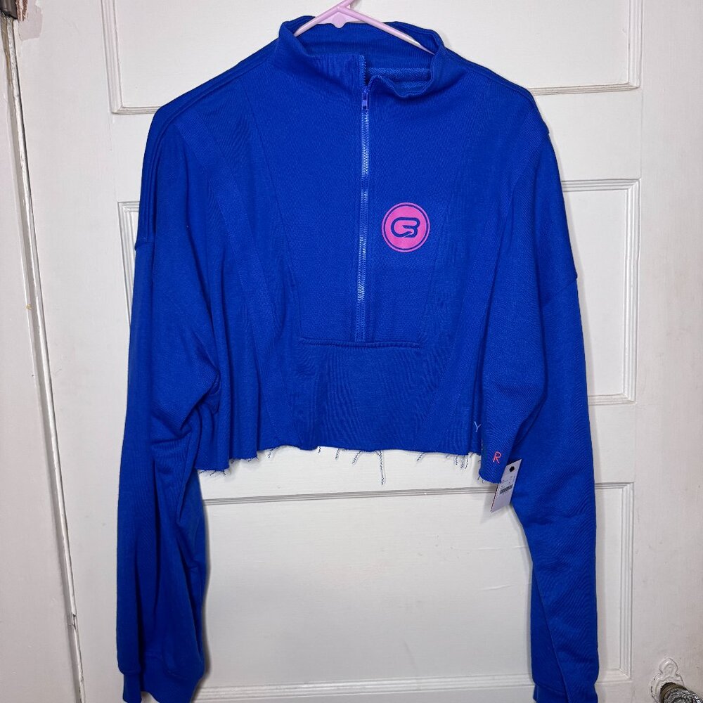 CYCLEBAR Blue Half Zip Cropped Jacket – XL – NWT